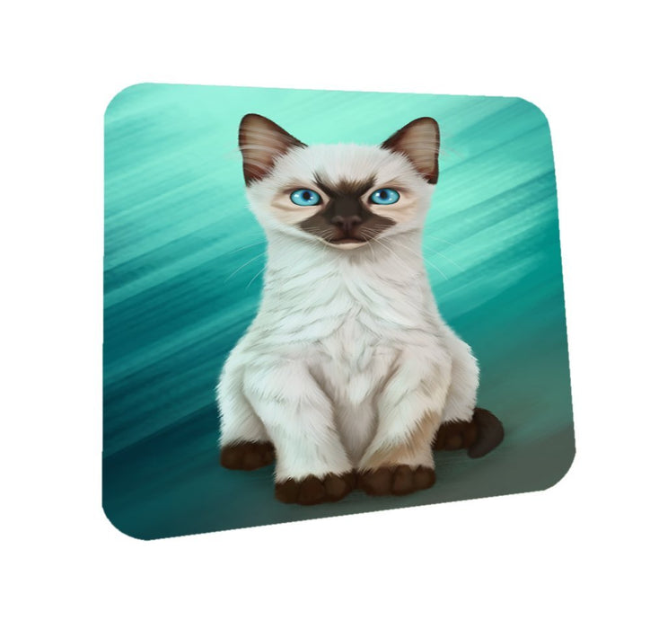 Siamese Kitten Cat Coasters Set of 4