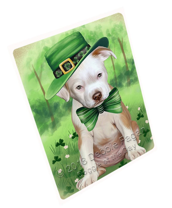 St. Patricks Day Irish Portrait Pit Bull Dog Tempered Cutting Board C51534