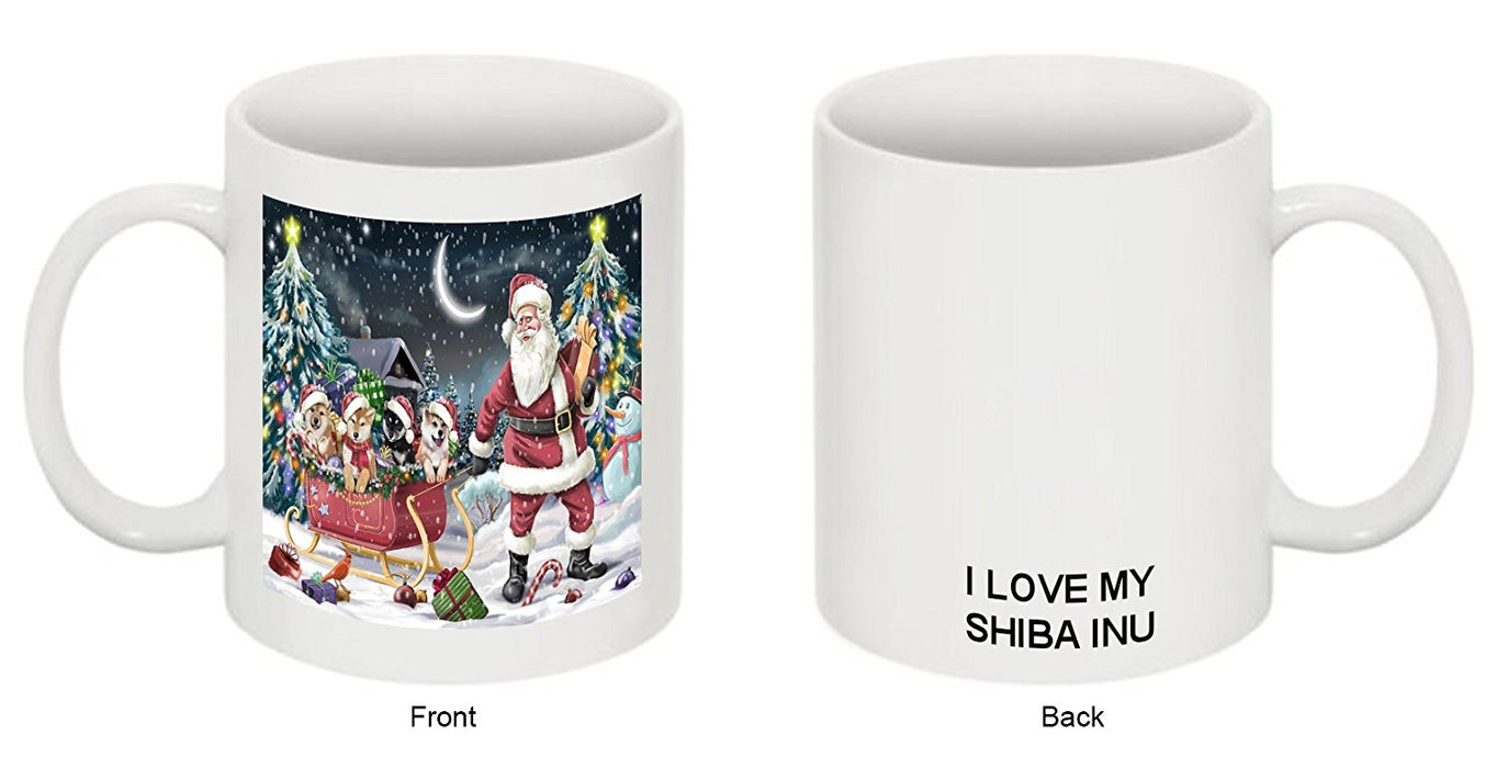 Santa Sled Dogs Shiba Inu Christmas Mug CMG0514
