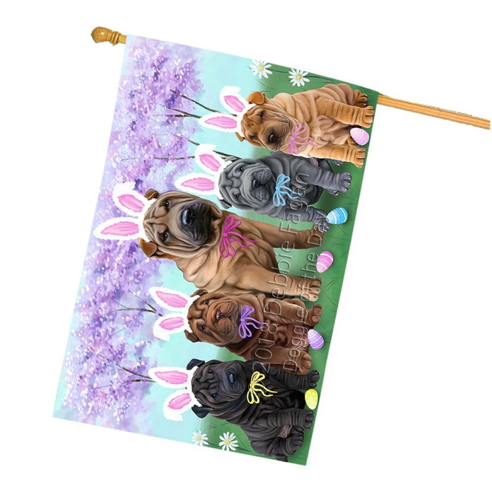 Shar Peis Dog Easter Holiday House Flag FLG49353