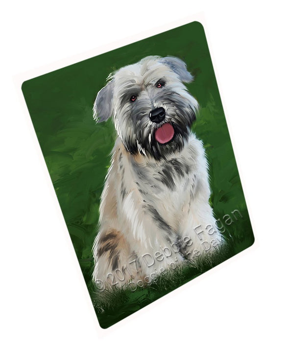 Soft Coated Wheatenterrier Dog Art Portrait Print Woven Throw Sherpa Plush Fleece Blanket D366