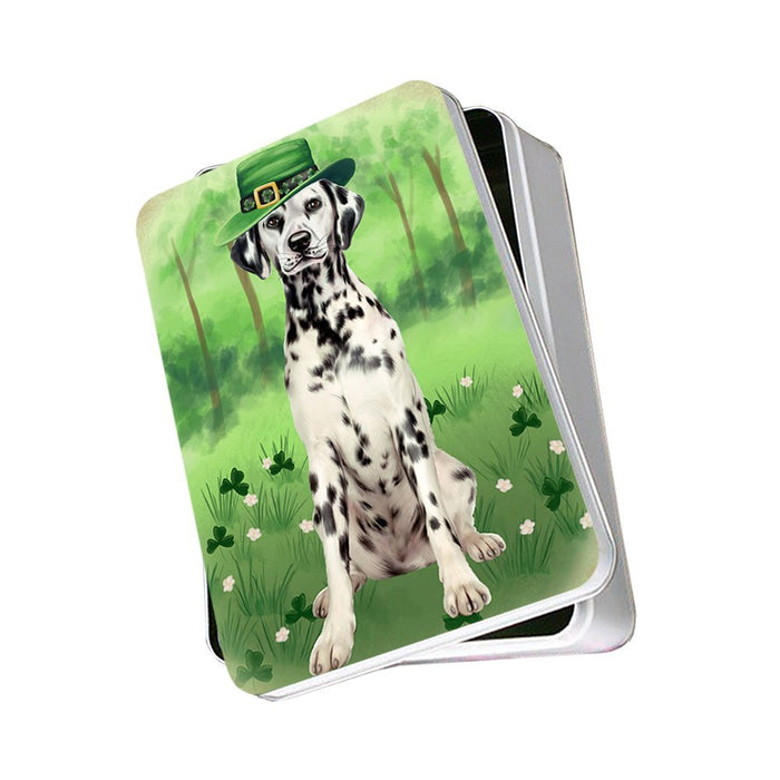 St. Patricks Day Irish Portrait Dalmatian Dog Photo Storage Tin PITN48792