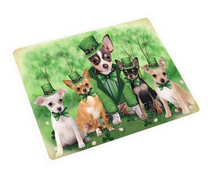 St. Patricks Day Irish Family Portrait Chihuahuas Dog Large Refrigerator / Dishwasher Magnet RMAG52398