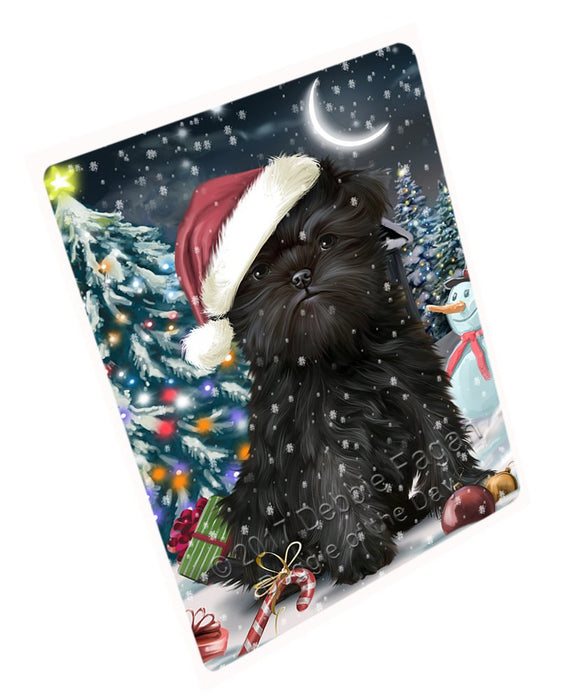 Have A Holly Jolly Christmas Affenpinschers Dog In Holiday Background Magnet Mini (3.5" x 2") D133