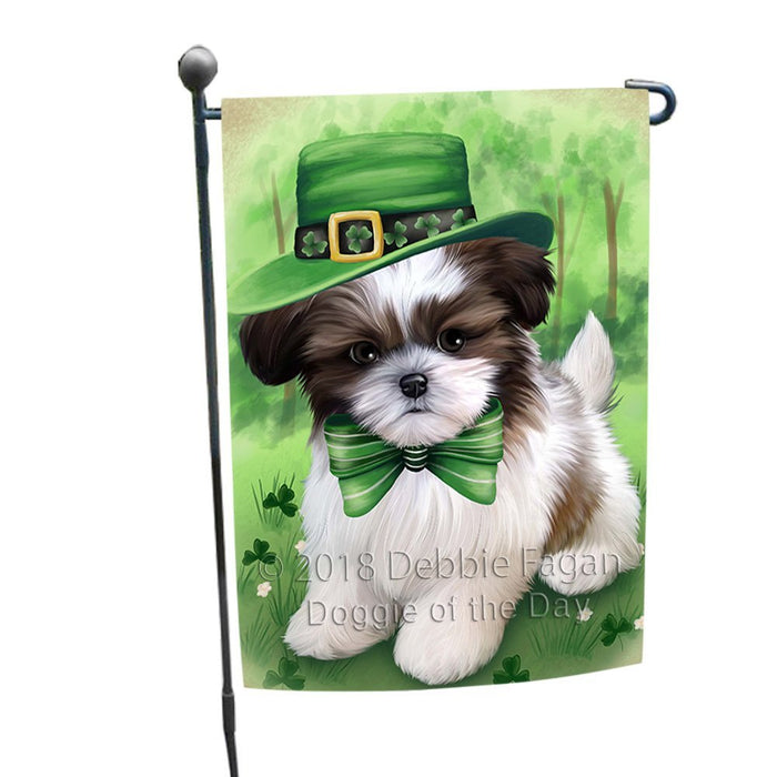 St. Patricks Day Irish Portrait Shih Tzu Dog Garden Flag GFLG49190