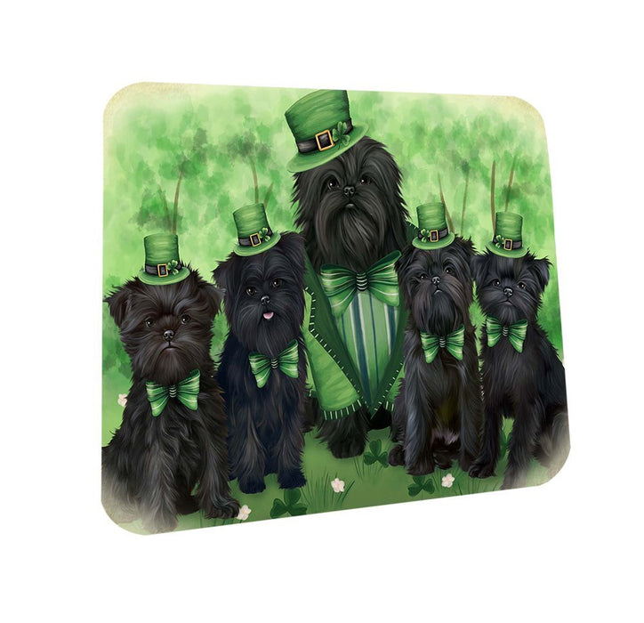 St. Patricks Day Irish Family Portrait Affenpinschers Dog Coasters Set of 4 CST48403