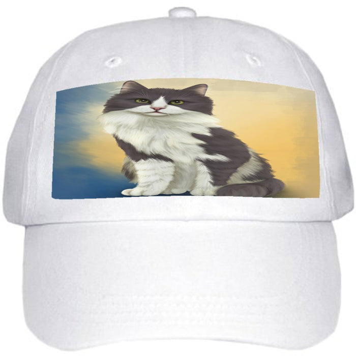 Turkish Angora Cat Ball Hat Cap Off White