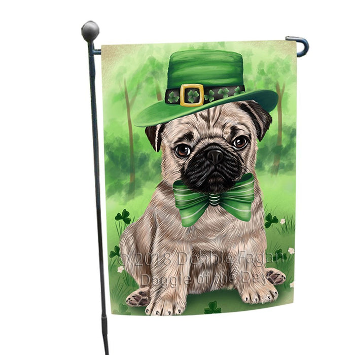 St. Patricks Day Irish Portrait Pug Dog Garden Flag GFLG49146