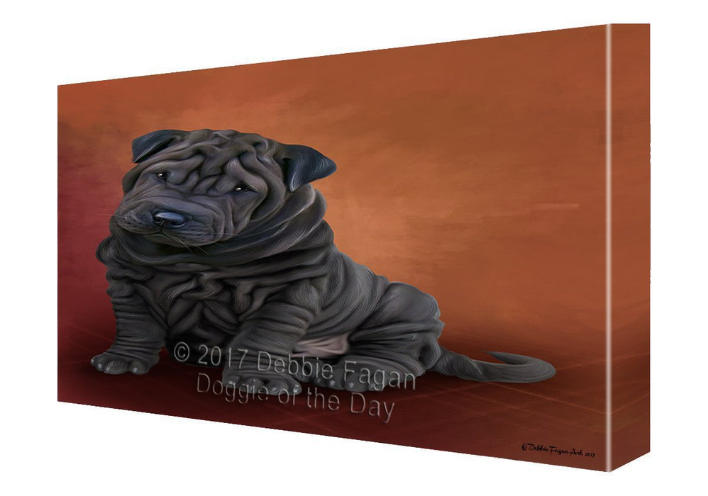 Shar Pei Dog Painting Printed on Canvas Wall Art