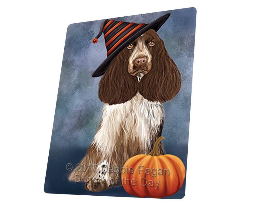 Happy Halloween Cocker Spaniel Dog Wearing Witch Hat With Pumpkin Magnet Mini (3.5" x 2")