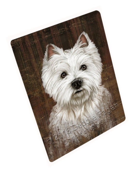 Rustic West Highland White Terrier Dog Tempered Cutting Board C48822
