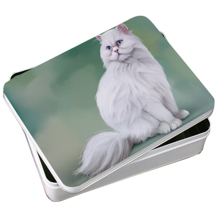 White Persian Cat Photo Tin