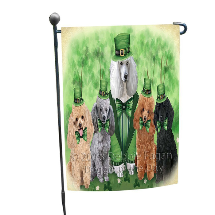 St. Patricks Day Irish Family Portrait Poodles Dog Garden Flag GFLG49139