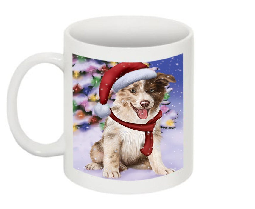 Winter Wonderland Border Collie Dog Christmas Mug CMG0579