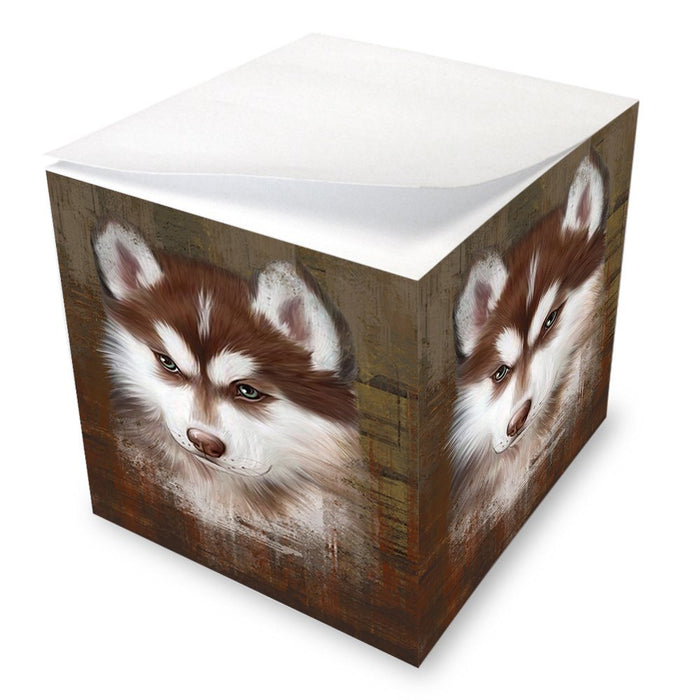 Rustic Siberian Husky Dog Note Cube NOC48266