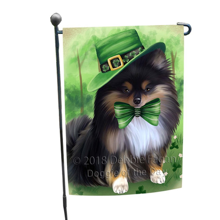 St. Patricks Day Irish Portrait Pomeranian Dog Garden Flag GFLG49135