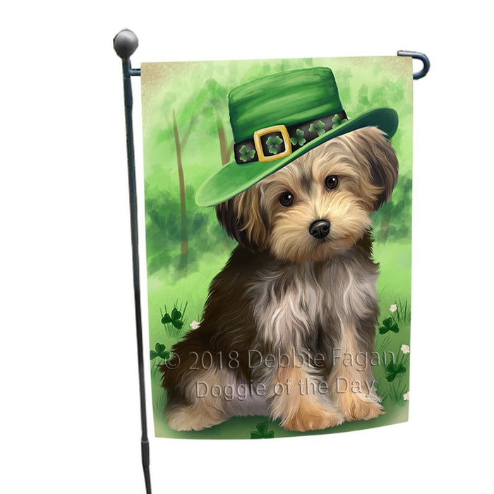 St. Patricks Day Irish Portrait Yorkipoo Dog Garden Flag GFLG49216