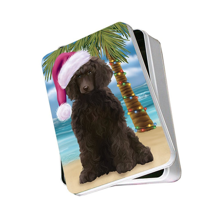 Summertime Poodle Dog on Beach Christmas Photo Storage Tin PTIN0722