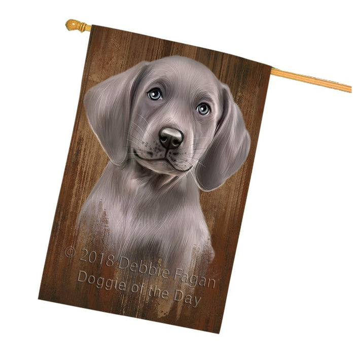 Rustic Weimaraner Dog House Flag FLGA49557