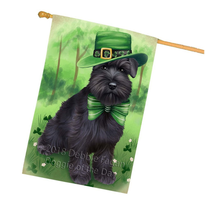 St. Patricks Day Irish Portrait Schnauzer Dog House Flag FLG49223