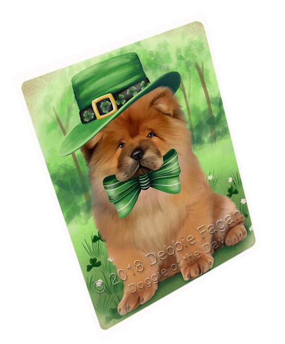 St. Patricks Day Irish Portrait Chow Chow Dog Tempered Cutting Board C50220