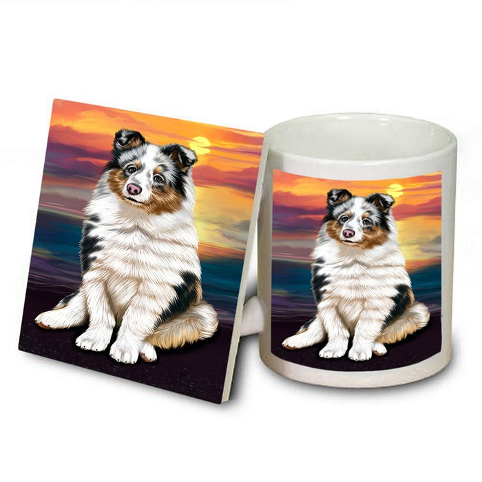 Shetland Sheepdog Dog Mug and Coaster Set