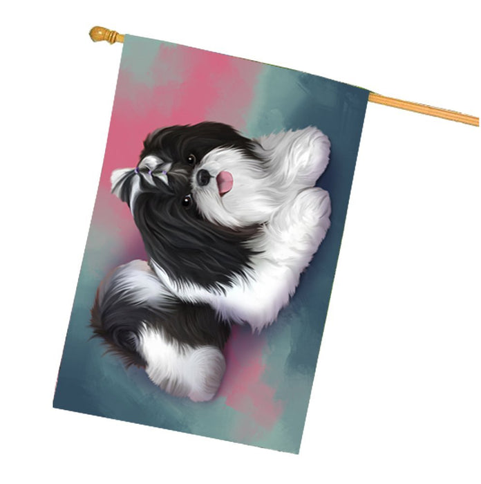 Shih Tzu Dog House Flag