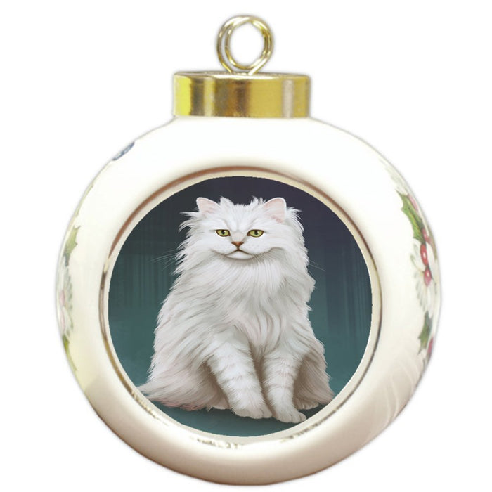 Tiffany Cat Round Ceramic Ball Christmas Ornament