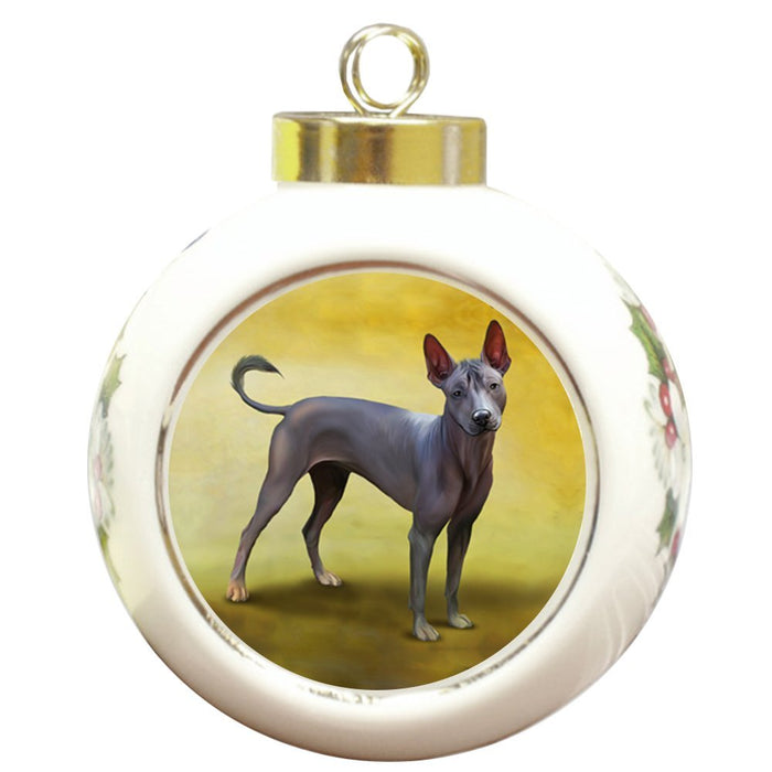 Xoloitzcuintles Dog Round Ceramic Christmas Ornament