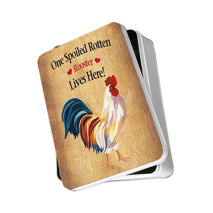 Spoiled Rotten Rooster Photo Storage Tin