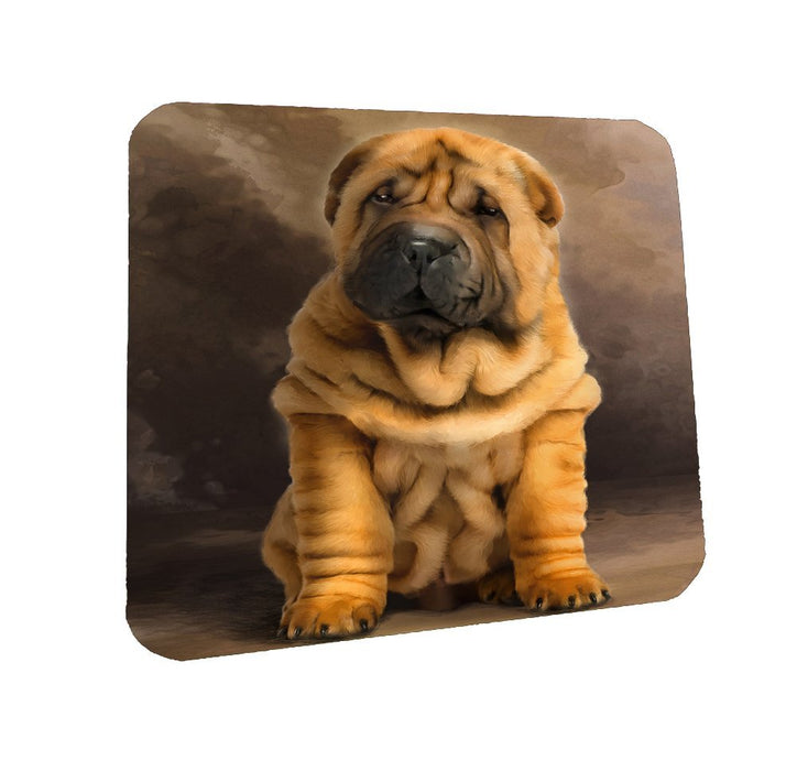 Shar Pei Puppy Dog Coasters Set of 4