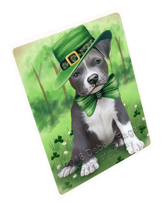 St. Patricks Day Irish Portrait Pit Bull Dog Tempered Cutting Board C51531