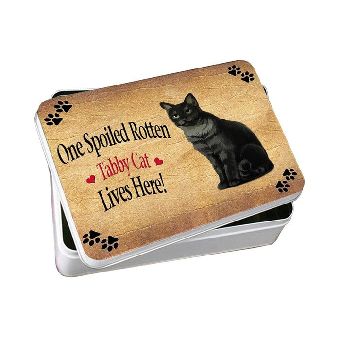 Tabby Spoiled Rotten Cat Photo Storage Tin