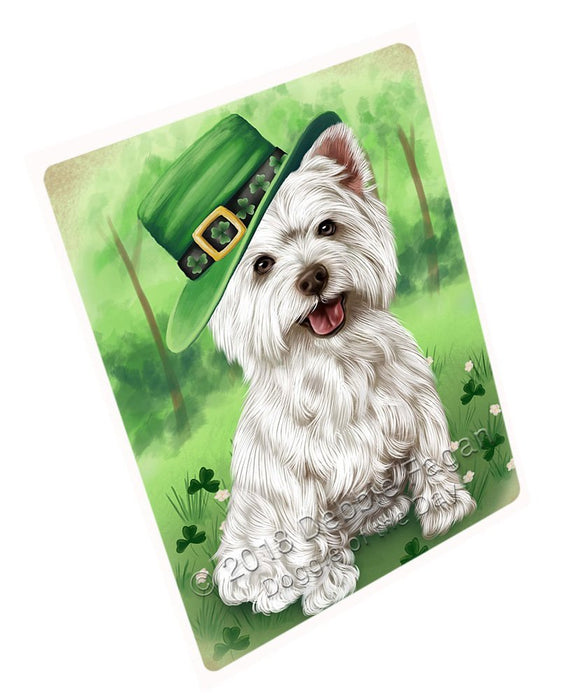 St. Patricks Day Irish Portrait West Highland White Terrier Dog Tempered Cutting Board C51780