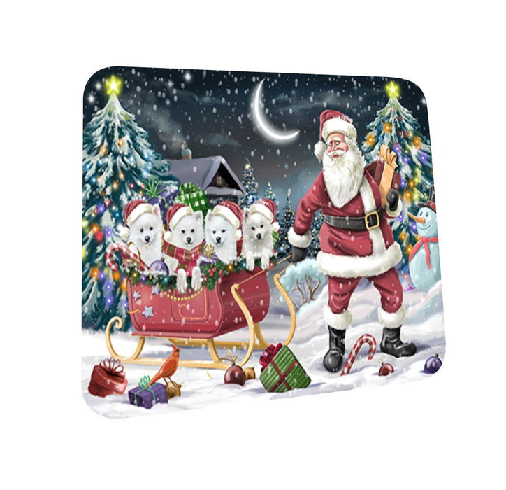 Santa Sled Dogs American Eskimo Christmas Coasters CST347 (Set of 4)