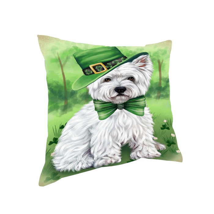 St. Patricks Day Irish Portrait West Highland White Terrier Dog Pillow PIL53080