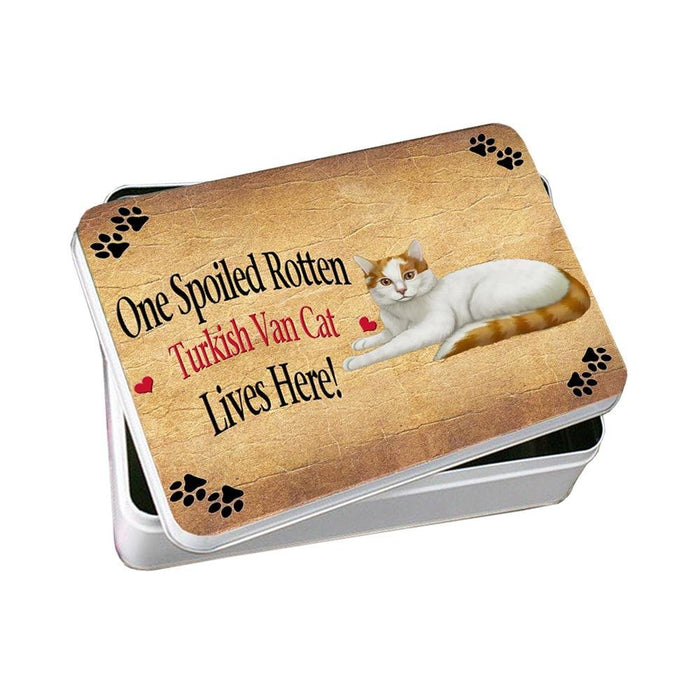 Turkish Van Spoiled Rotten Cat Photo Storage Tin