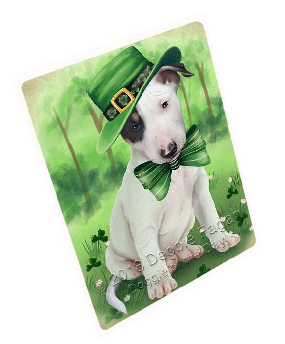 St. Patricks Day Irish Portrait Bull Terrier Dog Tempered Cutting Board C50106 (Small)