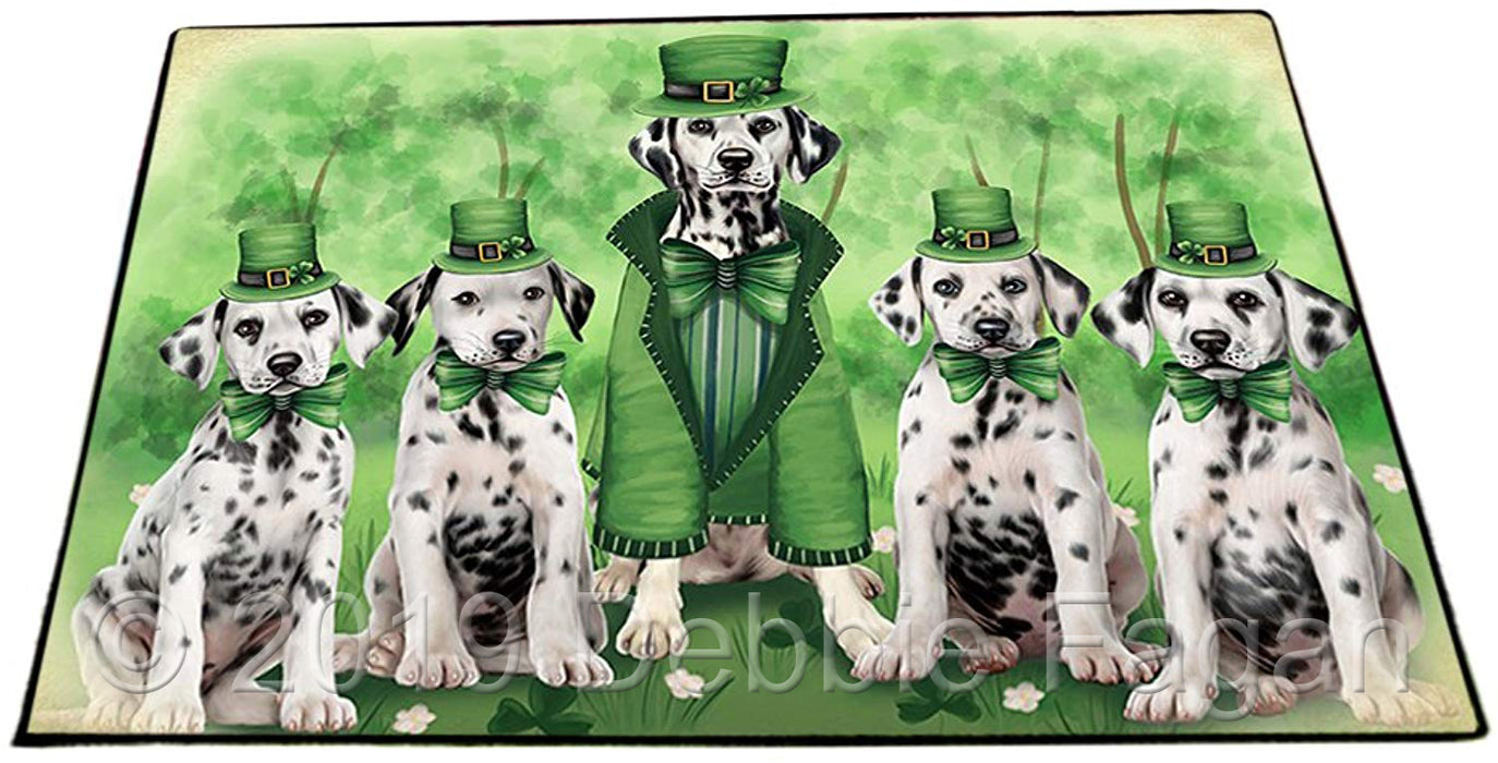 St. Patricks Day Irish Family Portrait Dalmatians Dog Floormat FLMS49325 Floormat FLMS49344