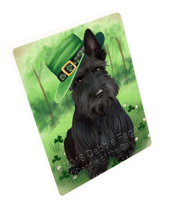 St. Patricks Day Irish Portrait Scottish Terrier Dog Tempered Cutting Board C51648