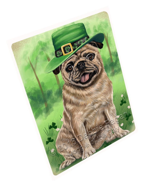 St. Patricks Day Irish Portrait Pug Dog Tempered Cutting Board C51573