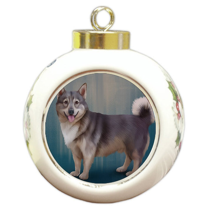 Swedish Vallhund Dog Round Ball Christmas Ornament