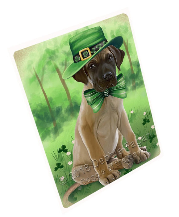 St. Patricks Day Irish Portrait Great Dane Dog Tempered Cutting Board C50304