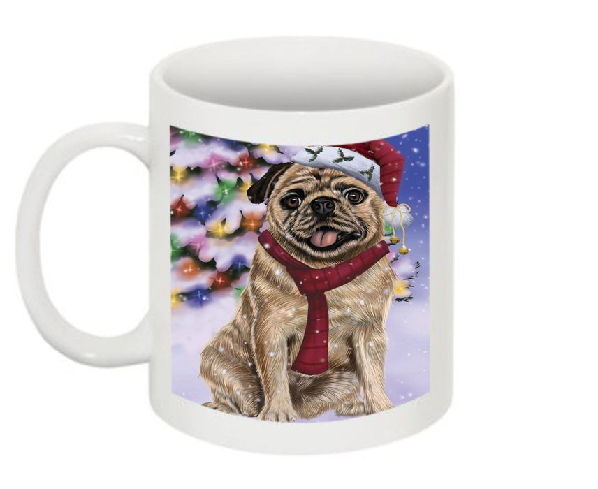 Winter Wonderland Pug Dog Christmas Mug CMG0605