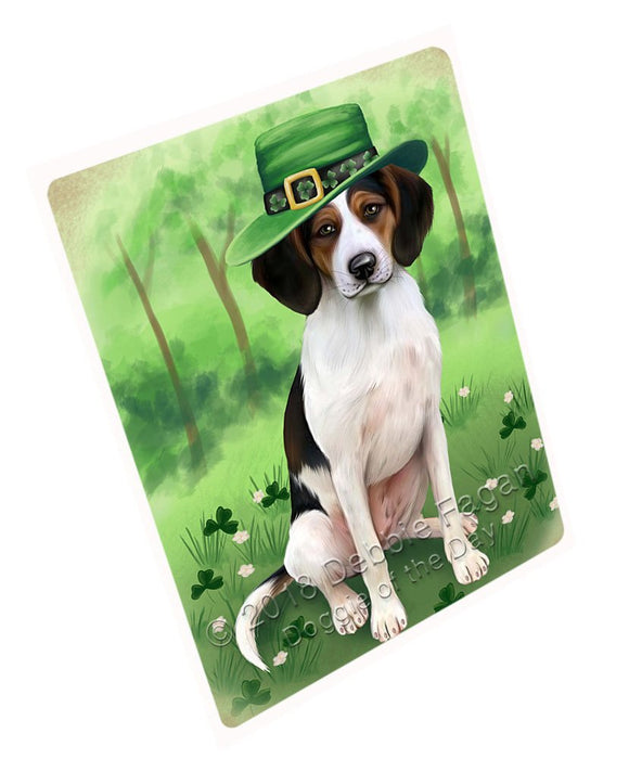 St. Patricks Day Irish Portrait Treeing Walker Coonhound Dog Tempered Cutting Board C51750