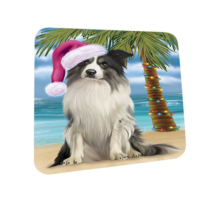 Summertime Border Collie Dog on Beach Christmas Coasters CST450 (Set of 4)