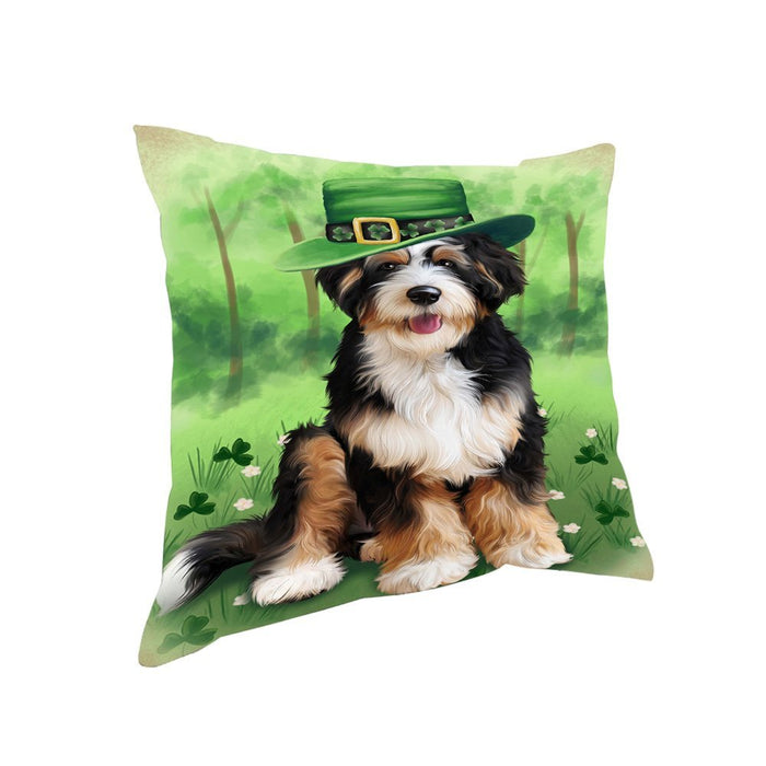 St. Patricks Day Irish Portrait Bernedoodle Dog Pillow PIL52632