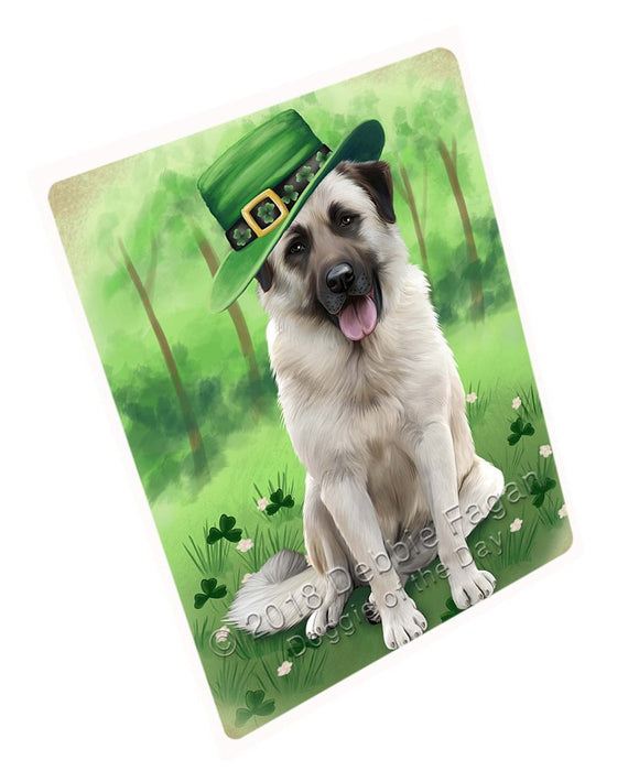 St. Patricks Day Irish Portrait Anatolian Shepherd Dog Tempered Cutting Board C49200