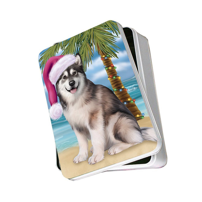 Summertime Alaskan Malamute Adult Dog on Beach Christmas Photo Storage Tin PTIN0530