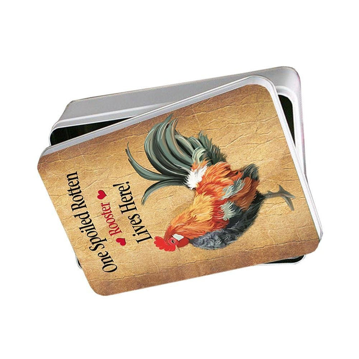 Spoiled Rotten Rooster Photo Storage Tin